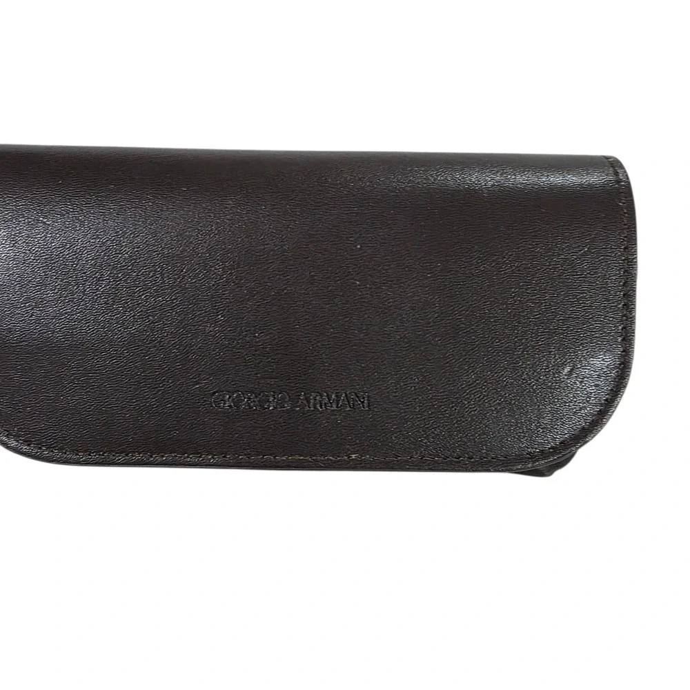 Giorgio Armani Matte Leather Glass Sunglass Case Storage Brown Frame of‎ Life